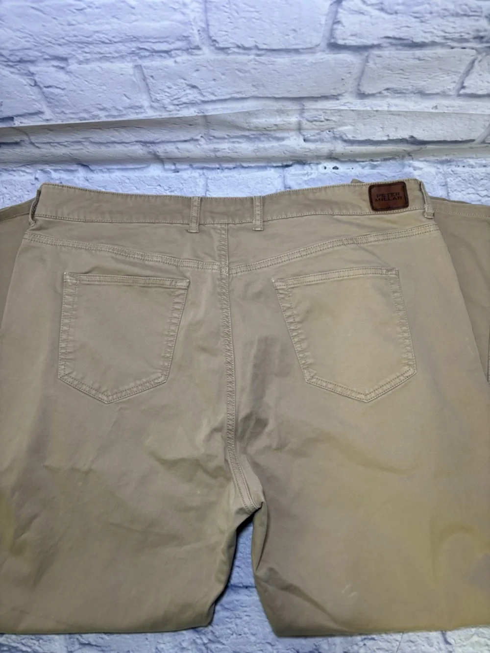 Peter Millar Crown Pants Mens 40x28 Crown Sport Five Pocket Khaki Cotton Canvas